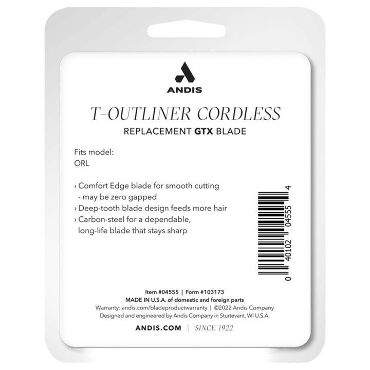 Andis Cordless T - Outliner Li Deep Tooth GTX Replacement Blade 04555 - Barberecho Warehouse