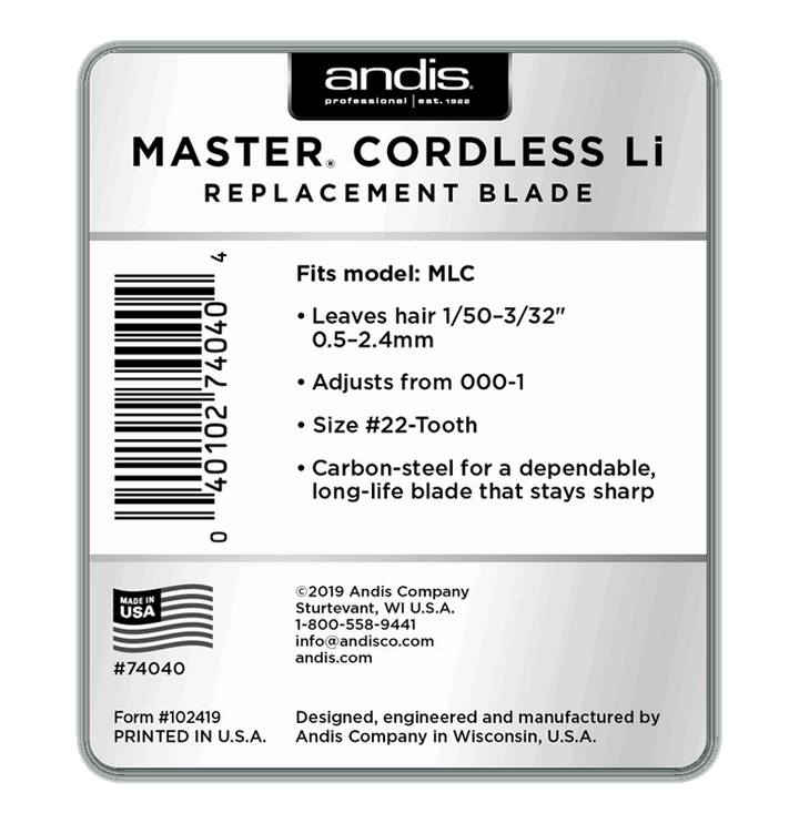 Andis Master Cordless Li Replacement Fade Blade 74040 - Barberecho Warehouse