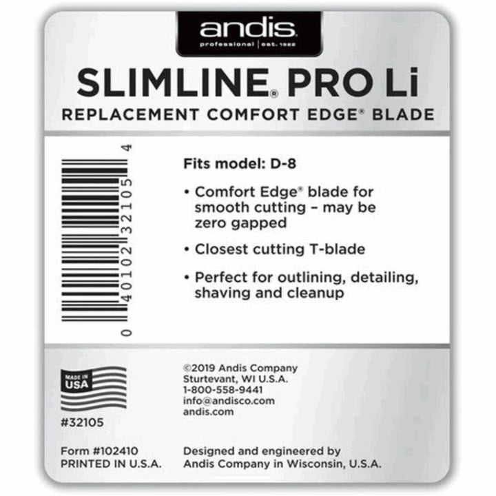 Andis Slimline Pro Close Cutting Li Trimmer replacement T - Blade 32105 - Barberecho Warehouse