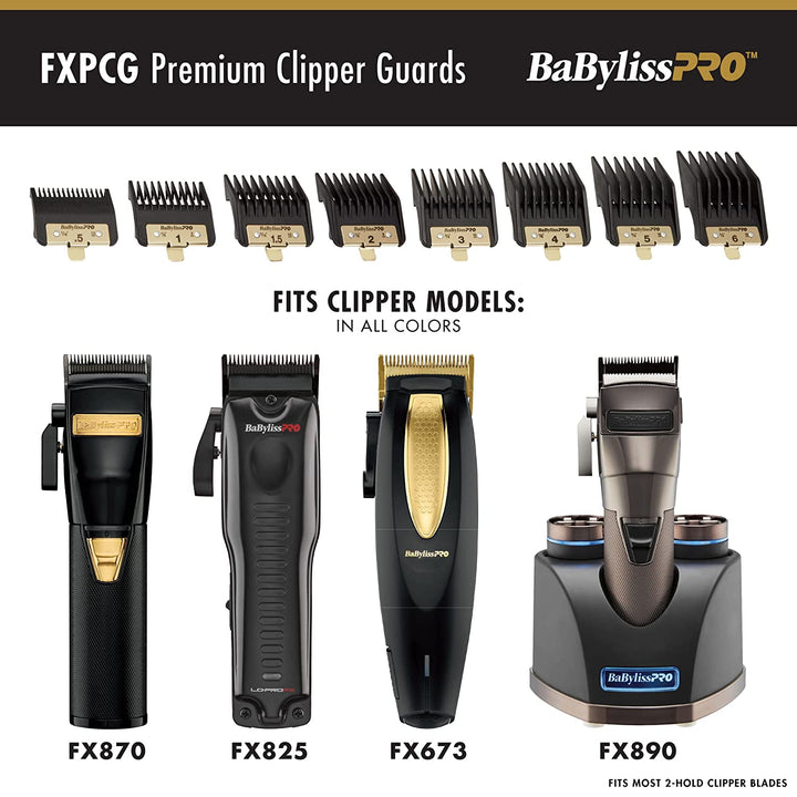 BaByliss 4 Barbers Premium Clipper Guards 8 Pcs Comb Set FXPCG - Barberecho Warehouse