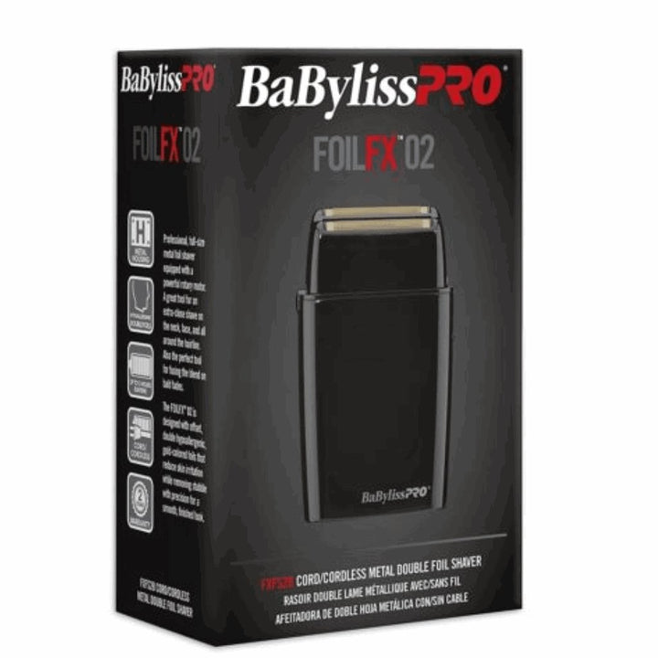 BaBylissPRO FoilFX Cordless Metal Double Foil Shaver Black FXFS2B - Barberecho Warehouse