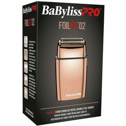 BaBylissPRO FoilFx Cordless Metal Double Foil Shaver (Rose Gold) FXFS2RG - Barberecho Warehouse