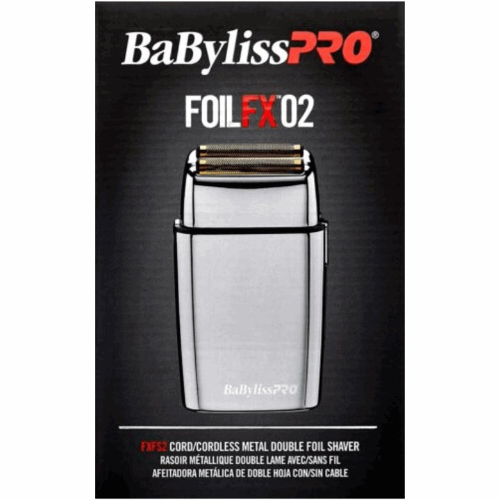 BaBylissPRO FoilFX Cordless Metal Double Foil Shaver Silver FXFS2 - Barberecho Warehouse