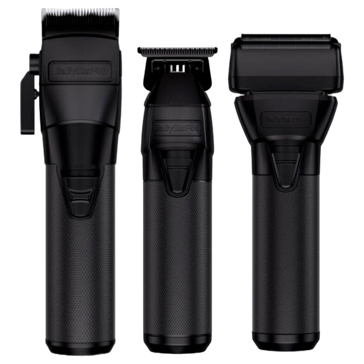 BaBylissPRO Fxone Black FX Bundle Set, Clipper FX899MB & Trimmer FX799MB & Shaver FX79FSMB Combo Set - Barberecho Warehouse