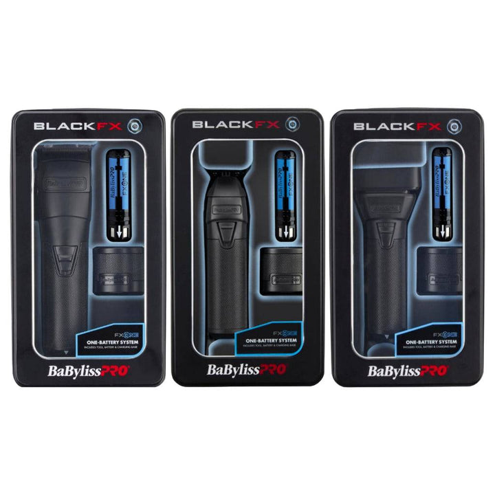 BaBylissPRO Fxone Black FX Bundle Set, Clipper FX899MB & Trimmer FX799MB & Shaver FX79FSMB Combo Set - Barberecho Warehouse