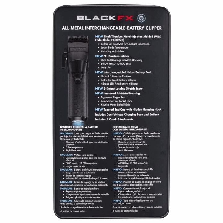 BaBylissPRO Fxone Black FX Clipper FX899MB - Barberecho Warehouse