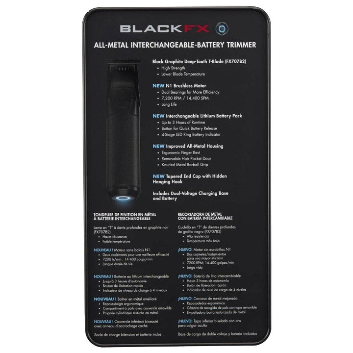 BaBylissPRO Fxone Black FX Trimmer FX799MB - Barberecho Warehouse