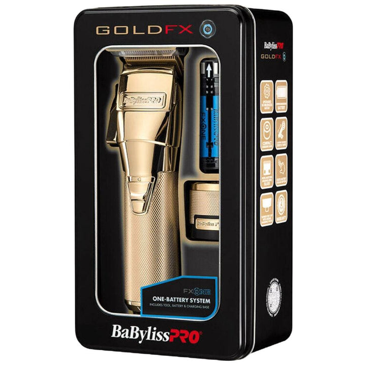 BaBylissPRO Fxone Gold FX Bundle Set, Clipper FX899G & Trimmer FX799G & Shaver FX79FSG Grooming Kit - Barberecho Warehouse