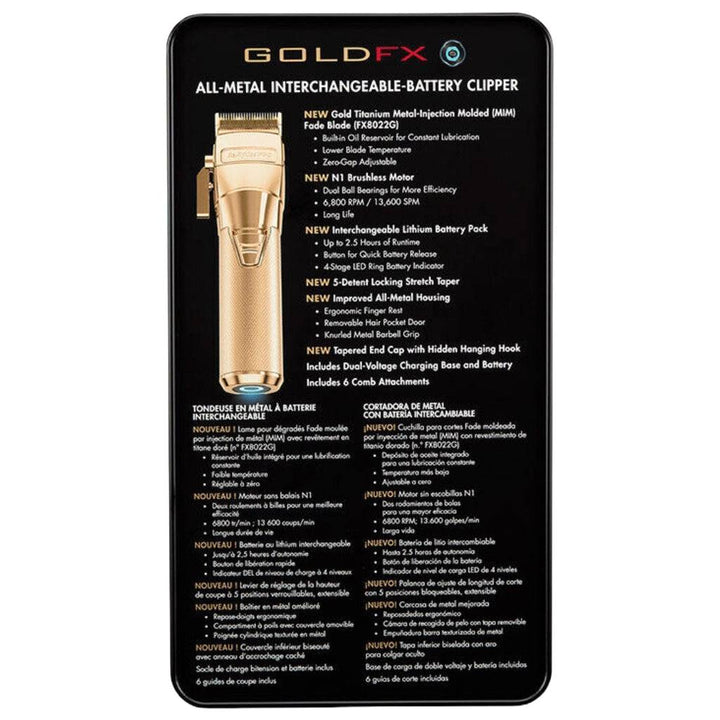 BaBylissPRO Fxone Gold FX Clipper FX899G - Barberecho Warehouse