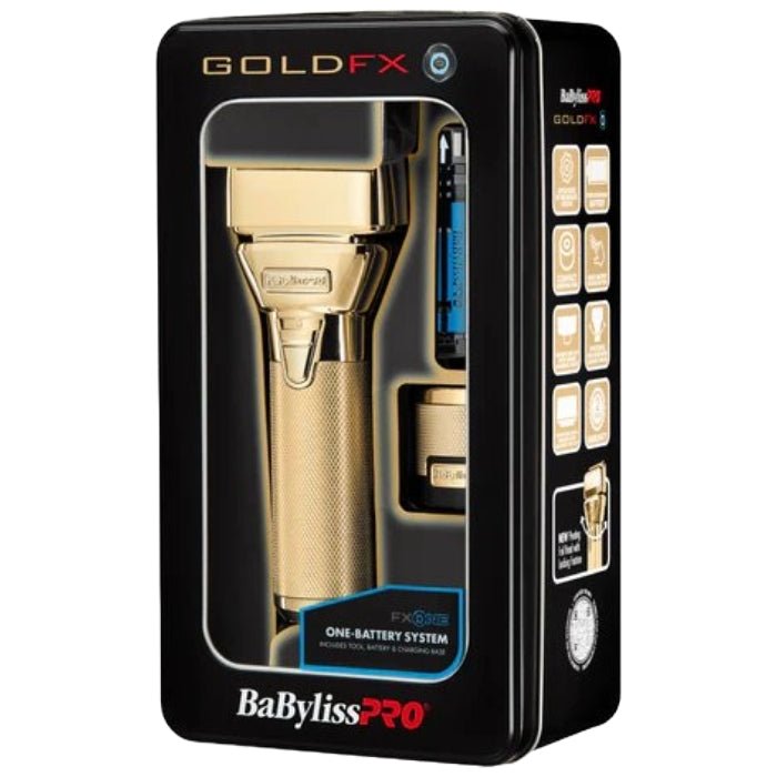 BaBylissPRO FXONE GOLDFX All - Metal Interchangeable - Battery Foil Shaver FX79FSG - Barberecho Warehouse