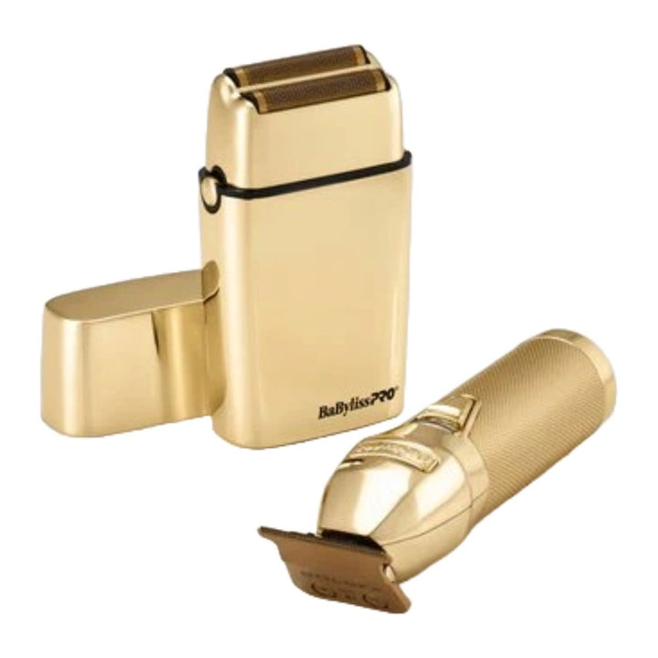 BaBylissPRO LimitedFX Gold Trimmer & Double Foil Shaver Gift Set FXDUOFS2TG - Barberecho Warehouse