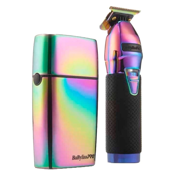 BaBylissPRO Limitedfx Iridescent Trimmer and Double - foil Shaver Gift Set FXDUOFS2TRB - Barberecho Warehouse