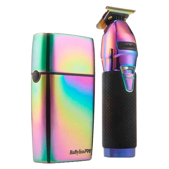 BaBylissPRO Limitedfx Iridescent Trimmer and Double - foil Shaver Gift Set FXDUOFS2TRB - Barberecho Warehouse