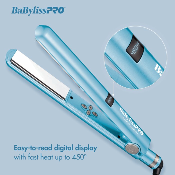 BaBylissPRO Nano Titanium 1" Digital Flat Iron BNT4095TUC - Barberecho Warehouse