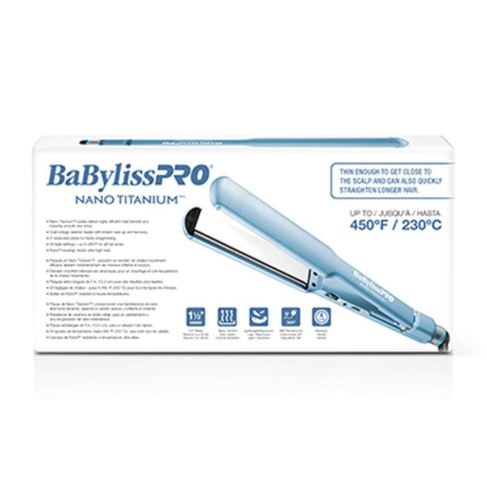 BaBylissPRO Nano Titanium 1½ " Ultra - thin Straightener BNT4073TUC - Barberecho Warehouse