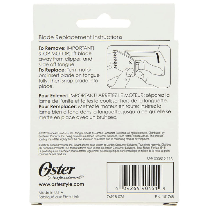 Oster Professional Replacement Blade for Classic 76 Size 1A 1/8" (3.2 mm) 76918 - 076 - Barberecho Warehouse